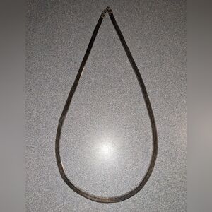 925 Sterling 24" Herringbone Chain 12g + Free Goltone Herringbone Excellent Cond